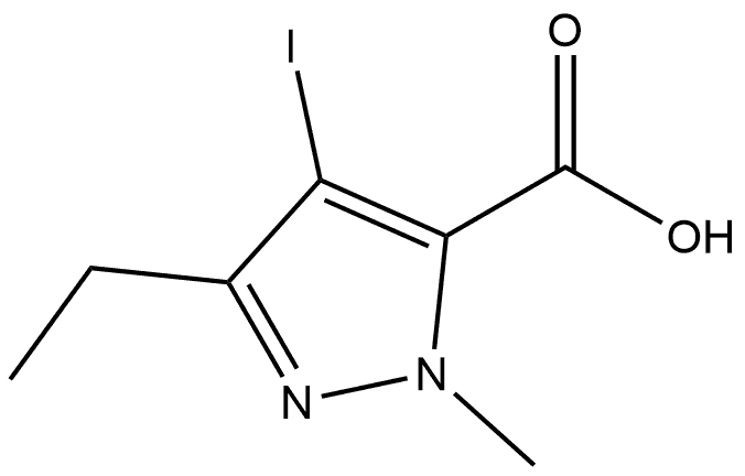 3-ETHYL-4-IODO-1-METHYL-1H-PYRAZOLE-5-CARBOXYLIC ACID structure