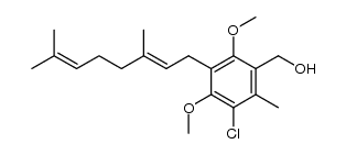 3-chloro-5-[(E)-3,7-dimethyl-2,6-octadienyl]-4,6-dimethoxy-2-methylbenzyl alcohol结构式