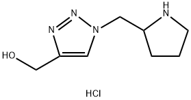 [1-(pyrrolidin-2-ylmethyl)-1H-1,2,3-triazol-4-yl]methanol hydrochloride Structure