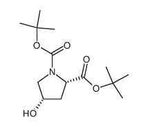 tert-butyl (2S,4S)-N-tert-butoxycarbonyl-4-hydroxyprolinate结构式