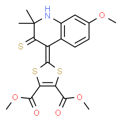 Dimethyl 2-(7-methoxy-2,2-dimethyl-3-thioxo-2,3-dihydroquinolin-4(1H)-ylidene)-1,3-dithiole-4,5-d Structure