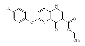 1,5-Naphthyridine-3-carboxylicacid, 6-(4-chlorophenoxy)-1,4-dihydro-4-oxo-, ethyl ester structure