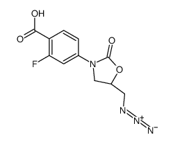 4-[(5R)-5-(azidomethyl)-2-oxo-1,3-oxazolidin-3-yl]-2-fluorobenzoic acid结构式