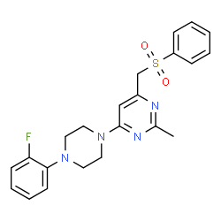 (6-[4-(2-FLUOROPHENYL)PIPERAZINO]-2-METHYL-4-PYRIMIDINYL)METHYL PHENYL SULFONE Structure