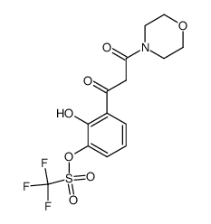 trifluoromethanesulfonic acid 2-hydroxy-3-(3-morpholin-4-yl-3-oxopropionyl)phenyl ester结构式