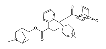 1,4-Naphthalenedicarboxylic acid, 1,2,3,4-tetrahydro-1-phenyl-, bis(8-methyl-8-azabicyclo(3.2.1)oct-3-yl) ester结构式