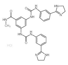 3,5-bis[[3-(4,5-dihydro-1H-imidazol-2-yl)phenyl]carbamoylamino]-N-methyl-benzamide structure