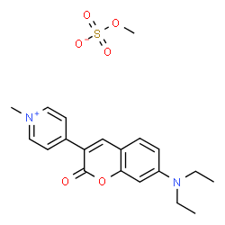 4-[7-(diethylamino)-2-oxo-2H-1-benzopyran-3-yl]-1-methylpyridinium methyl sulphate结构式