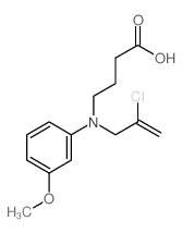 4-[2-chloroprop-2-enyl-(3-methoxyphenyl)amino]butanoic acid structure