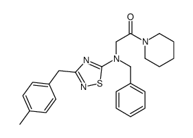 2-[benzyl-[3-[(4-methylphenyl)methyl]-1,2,4-thiadiazol-5-yl]amino]-1-piperidin-1-ylethanone Structure