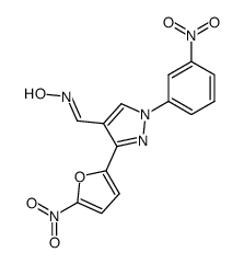 3-(5-nitro-furan-2-yl)-1-(3-nitro-phenyl)-1H-pyrazole-4-carbaldehyde oxime Structure