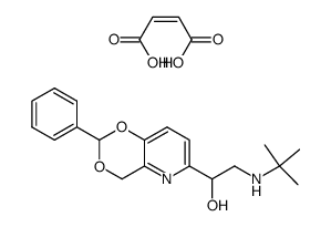 alpha-[(tert-butylammonio)methyl]-6-hydroxymethyl-2-phenyl-4H-1,3-dioxino[5,4-b]pyridinium maleate结构式