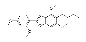 2-(2,4-dimethoxyphenyl)-4,6-dimethoxy-5-(3-methylbutyl)-1-benzofuran结构式