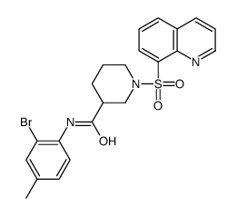 N-(2-bromo-4-methylphenyl)-1-quinolin-8-ylsulfonylpiperidine-3-carboxamide结构式