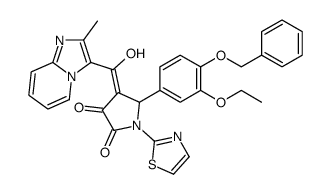 5-(3-ethoxy-4-phenylmethoxyphenyl)-4-[hydroxy-(2-methylimidazo[1,2-a]pyridin-3-yl)methylidene]-1-(1,3-thiazol-2-yl)pyrrolidine-2,3-dione结构式