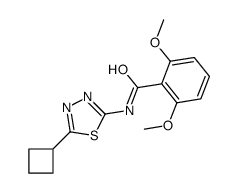 N-(5-cyclobutyl-1,3,4-thiadiazol-2-yl)-2,6-dimethoxybenzamide结构式