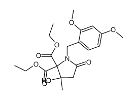 1-(2,4-Dimethoxy-benzyl)-3-hydroxy-3-methyl-5-oxo-pyrrolidine-2,2-dicarboxylic acid diethyl ester Structure