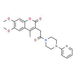 6,7-dimethoxy-4-methyl-3-{2-oxo-2-[4-(pyridin-2-yl)piperazin-1-yl]ethyl}-2H-chromen-2-one picture