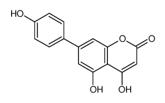 4,5-dihydroxy-7-(4-hydroxyphenyl)-2H-1-benzopyran-2-one, nivegin结构式