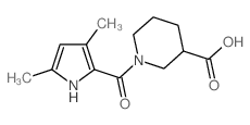 1-[(3,5-Dimethyl-1H-pyrrol-2-yl)carbonyl]-piperidine-3-carboxylic acid结构式