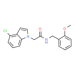 2-(4-Chloro-1H-indol-1-yl)-N-(2-methoxybenzyl)acetamide Structure