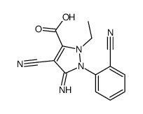 Ethyl5-amino-4-cyano-1-(2-cyanophenyl)pyrazole-3-carboxylate结构式