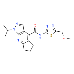 N-[(2E)-5-(methoxymethyl)-1,3,4-thiadiazol-2(3H)-ylidene]-1-(propan-2-yl)-1,5,6,7-tetrahydrocyclopenta[b]pyrazolo[4,3-e]pyridine-4-carboxamide Structure