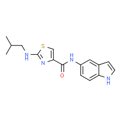 N-(1H-indol-5-yl)-2-[(2-methylpropyl)amino]-1,3-thiazole-4-carboxamide structure