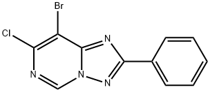 8-溴-7-氯-2-苯基-[1,2,4]三唑并[1,5-C]嘧啶结构式