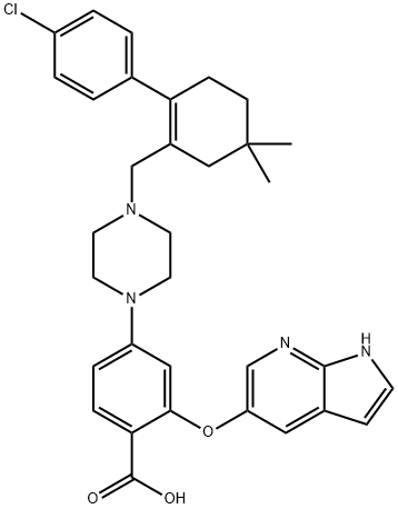 4-[4-[[2-(4-chlorophenyl)-5,5-dimethyl-1-cyclohexen-1-yl]methyl]-1-piperazinyl]-2-(1H-pyrrolo[2,3-b]pyridin-5-yloxy)benzoic acid Structure