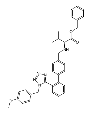 benzyl N-({2'-[1-(p-methoxybenzyl)-1H-tetrazol-5-yl]biphenyl-4-yl}methyl)-L-valinate Structure