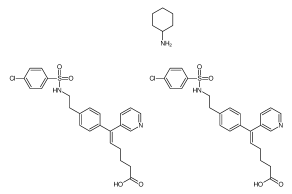 6-[4-[2-[(4-chlorophenyl)sulfonylamino]ethyl]phenyl]-6-pyridin-3-ylhex-5-enoic acid,cyclohexanamine Structure