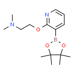 N,N-dimethyl-2-((3-(4,4,5,5-tetramethyl-1,3,2-dioxaborolan-2-yl)pyridin-2-yl)oxy)ethanamine structure