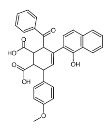 3-Benzoyl-4-(1-hydroxy-naphthalen-2-yl)-6-(4-methoxy-phenyl)-cyclohex-4-ene-1,2-dicarboxylic acid Structure