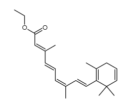 Ethyl (2E,4E,6Z,8E)-3,7-dimethyl-9-(2,6,6-trimethylcyclohexa-1,4-dien-1-yl)nonatetraenoate结构式