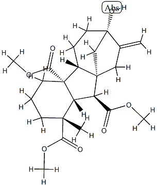 7-Hydroxy-1-methyl-8-methylenegibbane-1α,4aα,10β-tricarboxylic acid trimethyl ester structure