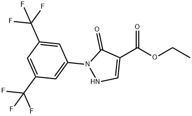 ethyl 2-[3,5-bis(trifluoromethyl)phenyl]-3-oxo-2,3-dihydro-1H-pyrazole-4-carboxylate结构式