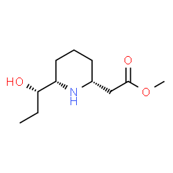 (2R)-6β-[(S)-1-Hydroxypropyl]-2β-piperidineacetic acid methyl ester结构式