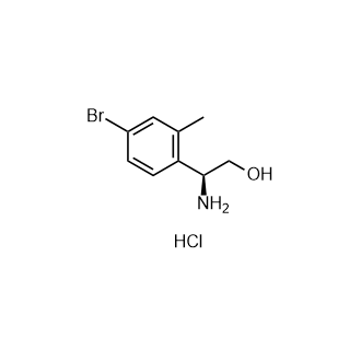 (S)-2-氨基-2-(4-溴-2-甲基苯基)乙醇盐酸盐结构式