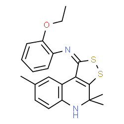 2-ethoxy-N-[(1E)-4,4,8-trimethyl-4,5-dihydro-1H-[1,2]dithiolo[3,4-c]quinolin-1-ylidene]aniline structure