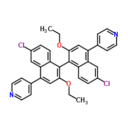 4,4'-[(1S)-6,6'-二氯联苯-2,2'-二乙氧基[1,1'-联萘]-4,4'-二基]双吡啶结构式