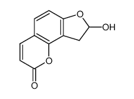 8-hydroxy-8,9-dihydro-2H-furo[2,3-h]chromen-2-one Structure