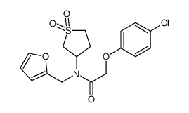 2-(4-chlorophenoxy)-N-(1,1-dioxothiolan-3-yl)-N-(furan-2-ylmethyl)acetamide结构式