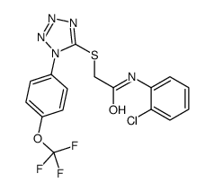 N-(2-chlorophenyl)-2-[1-[4-(trifluoromethoxy)phenyl]tetrazol-5-yl]sulfanylacetamide结构式