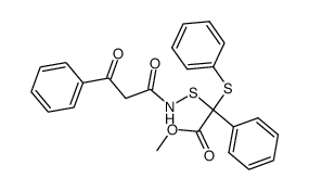 Methyl-α-benzoylacetylaminothio-α-phenylthio-phenylacetat结构式