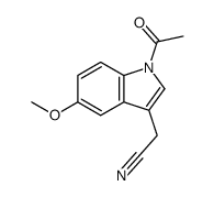 2-(1-acetyl-5-methoxyindol-3-yl)acetonitrile结构式