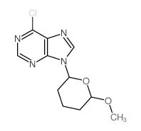 9H-Purine,6-chloro-9-(tetrahydro-6-methoxy-2H-pyran-2-yl)- Structure