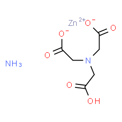 ammonium [N,N-bis(carboxylatomethyl)glycinato(3-)-N,O,O',O'']zincate(1-)结构式