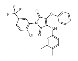 1-[2-chloro-5-(trifluoromethyl)phenyl]-3-(3,4-dimethylanilino)-4-phenylsulfanylpyrrole-2,5-dione Structure