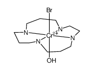 BrCr(1,4,8,12-tetraazacyclopentadecane)(H2O)(2+) Structure